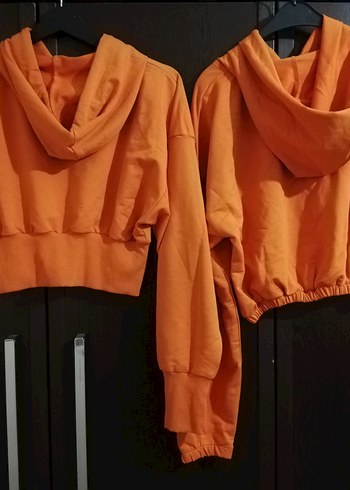 s Beden turuncu Renk Turuncu Mini Sweatshirt Kadınlar İçin