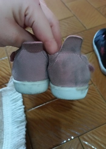 21 Beden Kız Çocuk İlk Adım Ayakkabısı Pembe Velcro