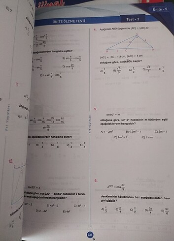 Matematik test kitabı çok çok az kullanıldı. Resimdeki gibi duru
