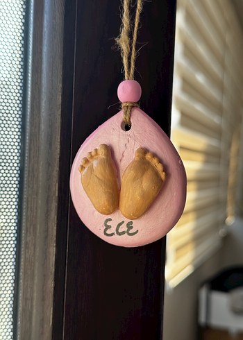 Pembe Bebek Ayak İzi Anahtarlık - Görsel 3