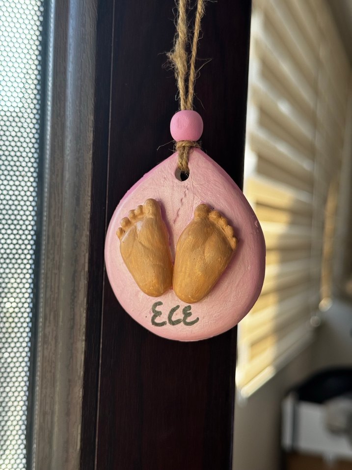 Pembe Bebek Ayak İzi Anahtarlık - Görsel 3