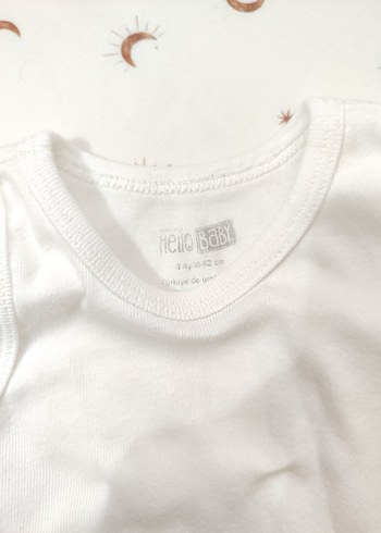 Bebek Erkek Kolsuz Beyaz Body - Görsel 2