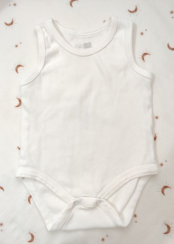 Bebek Erkek Kolsuz Beyaz Body - Görsel 3