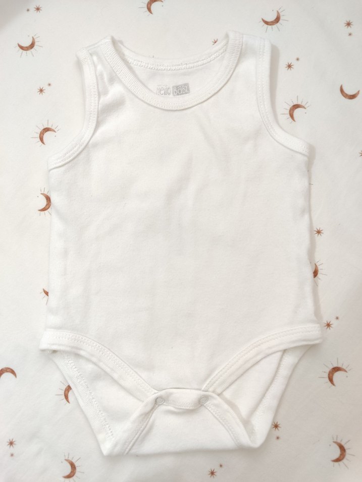 Bebek Erkek Kolsuz Beyaz Body - Görsel 3