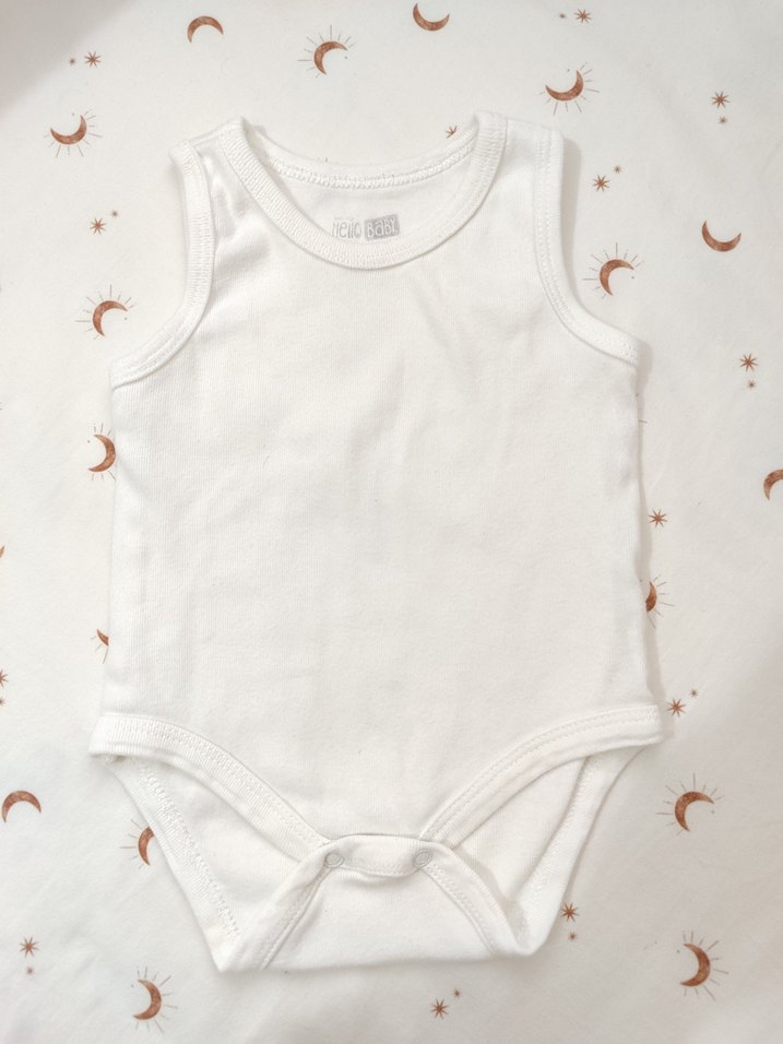 Bebek Erkek Kolsuz Beyaz Body - Görsel 4
