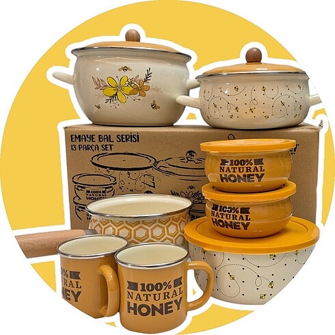 Emaye set 13 parça