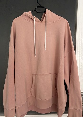 Pembe Kapüşonlu Salaş Sweatshirt