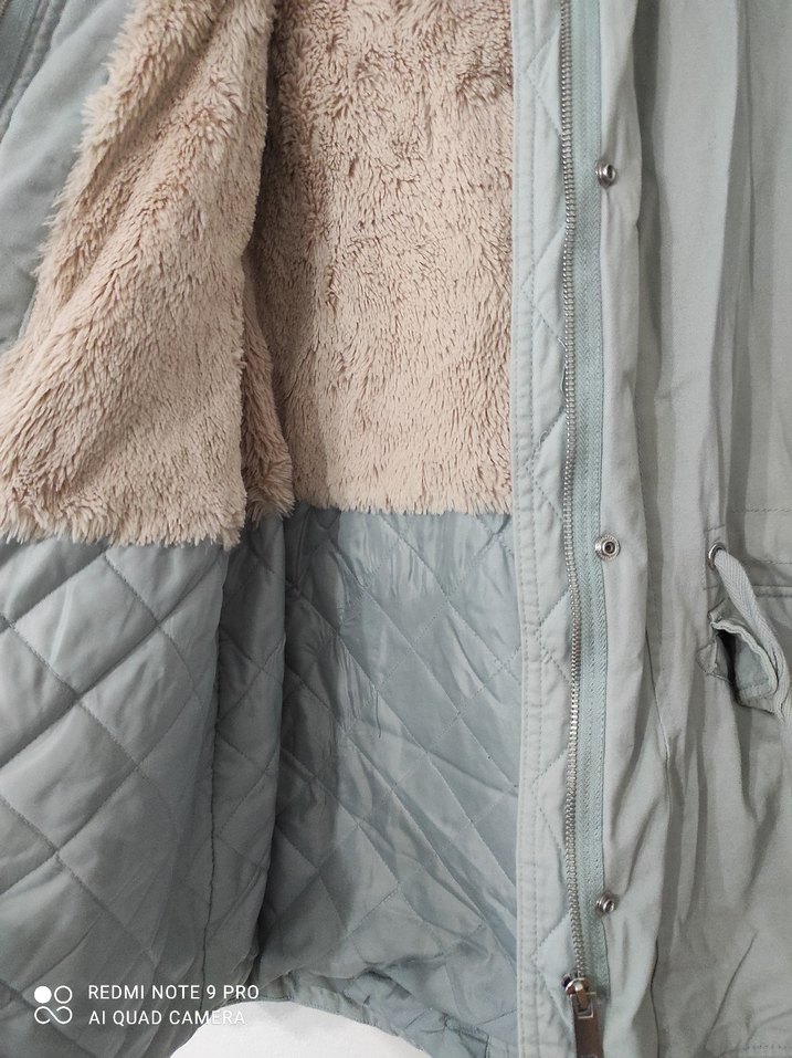 Gri Kapüşonlu Kadın Keten Ceket - Görsel 3