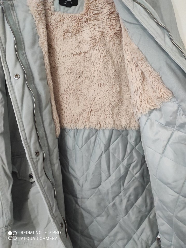 Gri Kapüşonlu Kadın Keten Ceket - Görsel 4