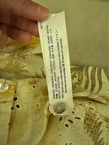 Zara sarı renk fisto çiçek desenli gömlek - Görsel 5