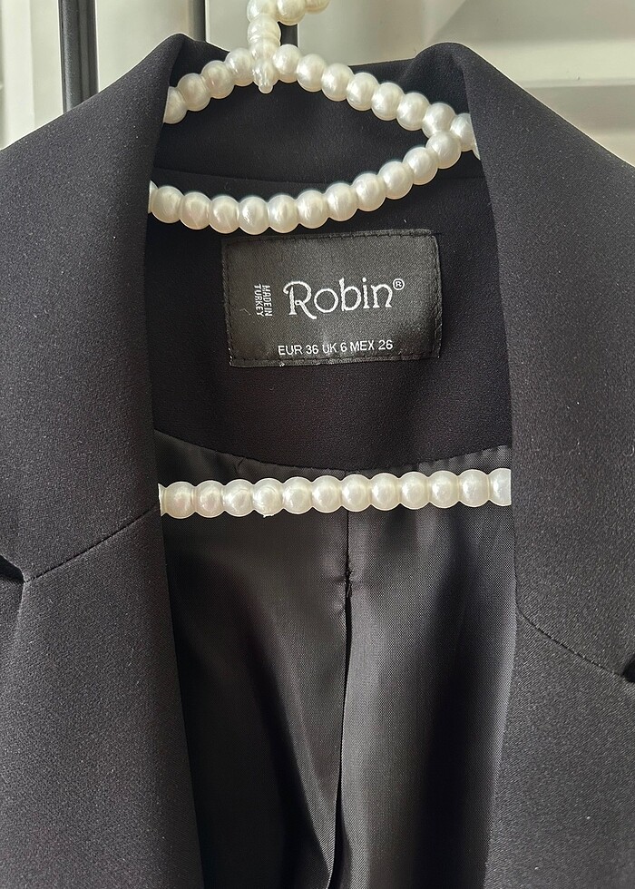 Siyah gold düğmeli dantelli elbise ceket - Görsel 4