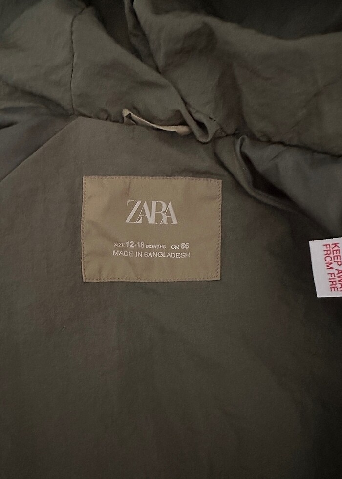 Zara haki yeşil şişme mont - Görsel 4