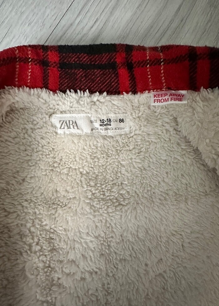 Zara içi kürklü ekose gömlek ceket - Görsel 4