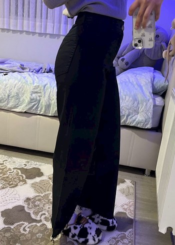 Lacivert Midi Kadın Denim Pantolon - Görsel 3