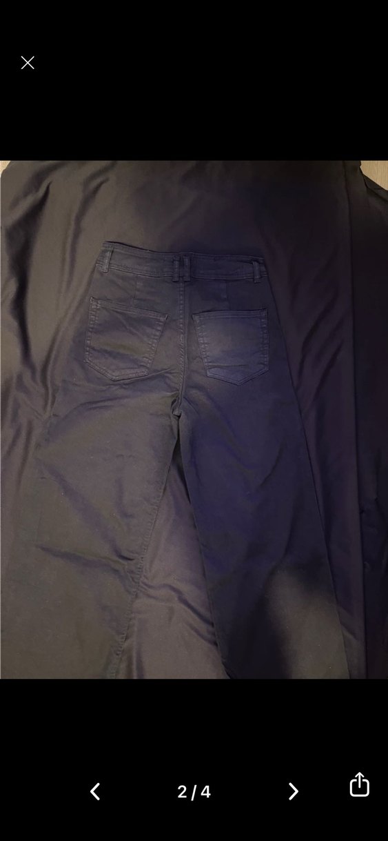 Lacivert Midi Kadın Denim Pantolon - Görsel 2