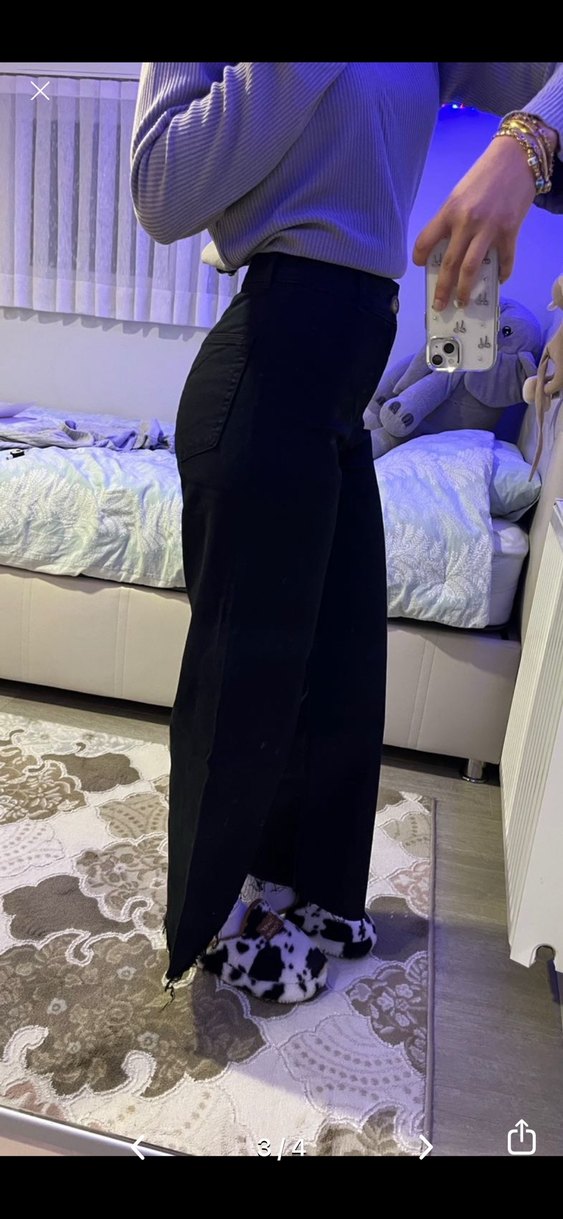 Lacivert Midi Kadın Denim Pantolon - Görsel 3