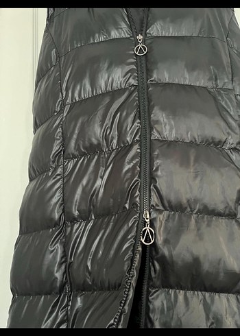 Kürk Detaylı Siyah Uzun Kadın Yelek - Görsel 4