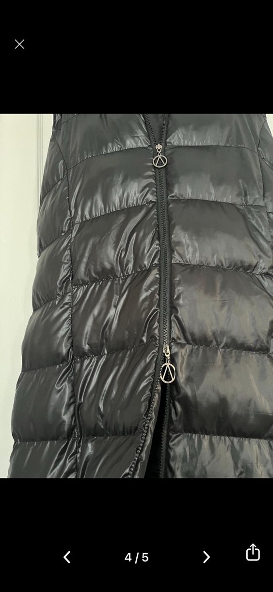 Kürk Detaylı Siyah Uzun Kadın Yelek - Görsel 4