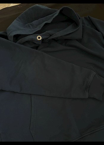 Kadın Lacivert Kapüşonlu Sweatshirt - Görsel 2