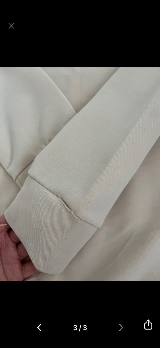 Kadın krem Basic Sweatshirt - Görsel 3