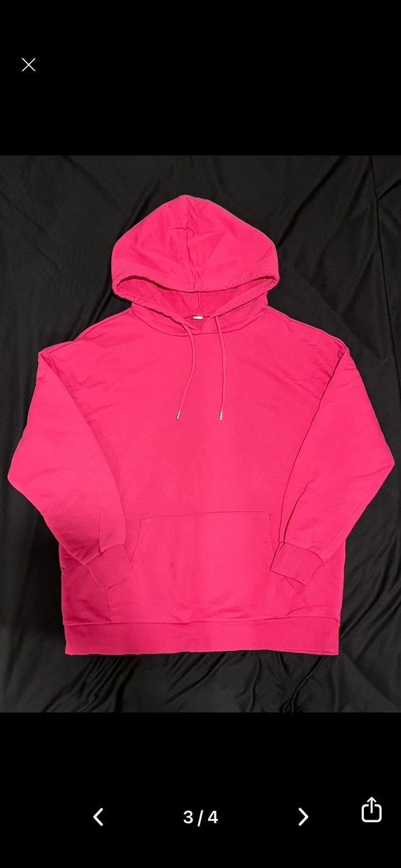 Rahat Kesim Pembe Kapüşonlu Kadın Sweatshirt - Görsel 3