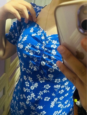 Diğer Mavi çiçekli elbise