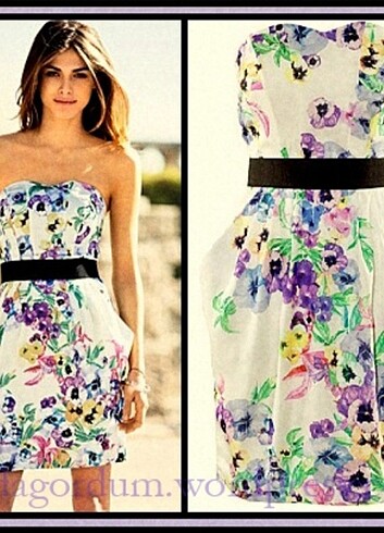 H&M H&M straplez kısa elbise