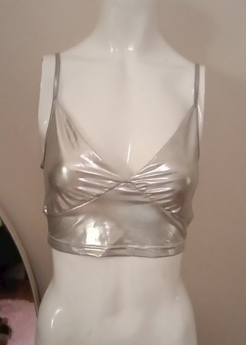 Parlak Bej Mini Büstiyer likralı
