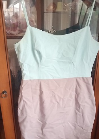Diğer drapeli midi elbise likralı kumaş
