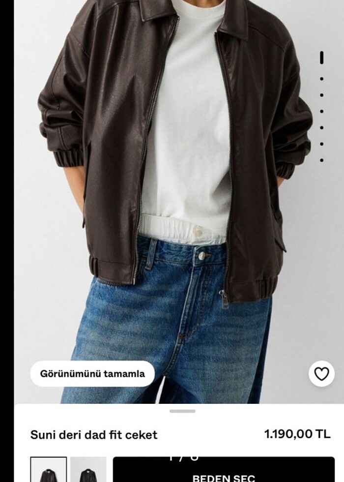 bershka deri ceket - Görsel 2