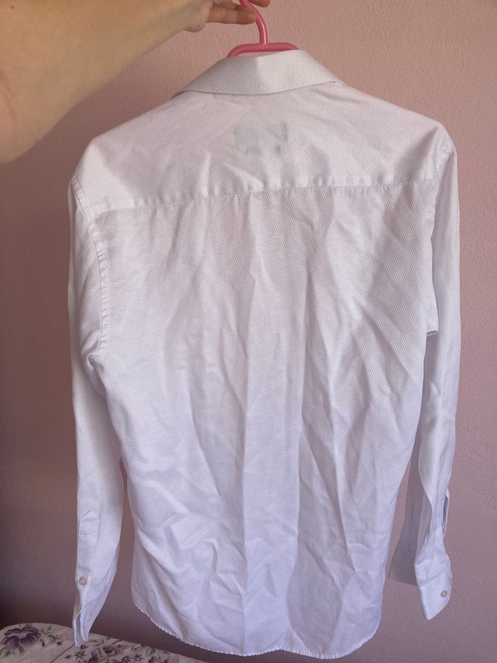 Beyaz Pamuklu Erkek Gömlek - Görsel 3