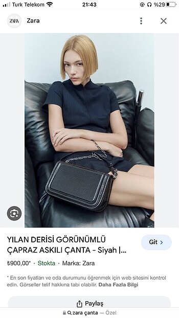 Zara çanta