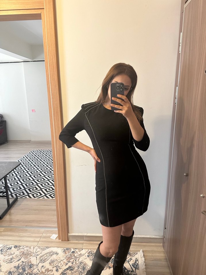 Mango siyah elbise - Görsel 5