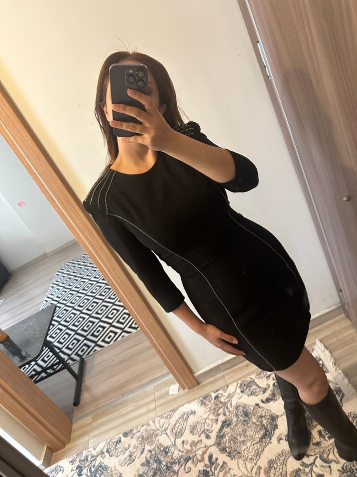 Mango siyah elbise - Görsel 3