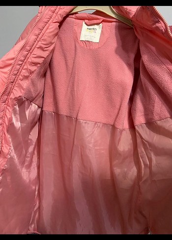 Pembe Kadın Midi Kaban Peluş Detaylı - Görsel 3