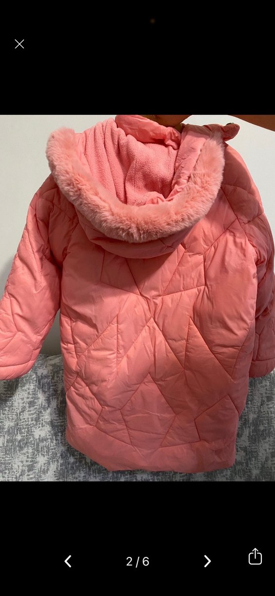 Pembe Kadın Midi Kaban Peluş Detaylı - Görsel 5