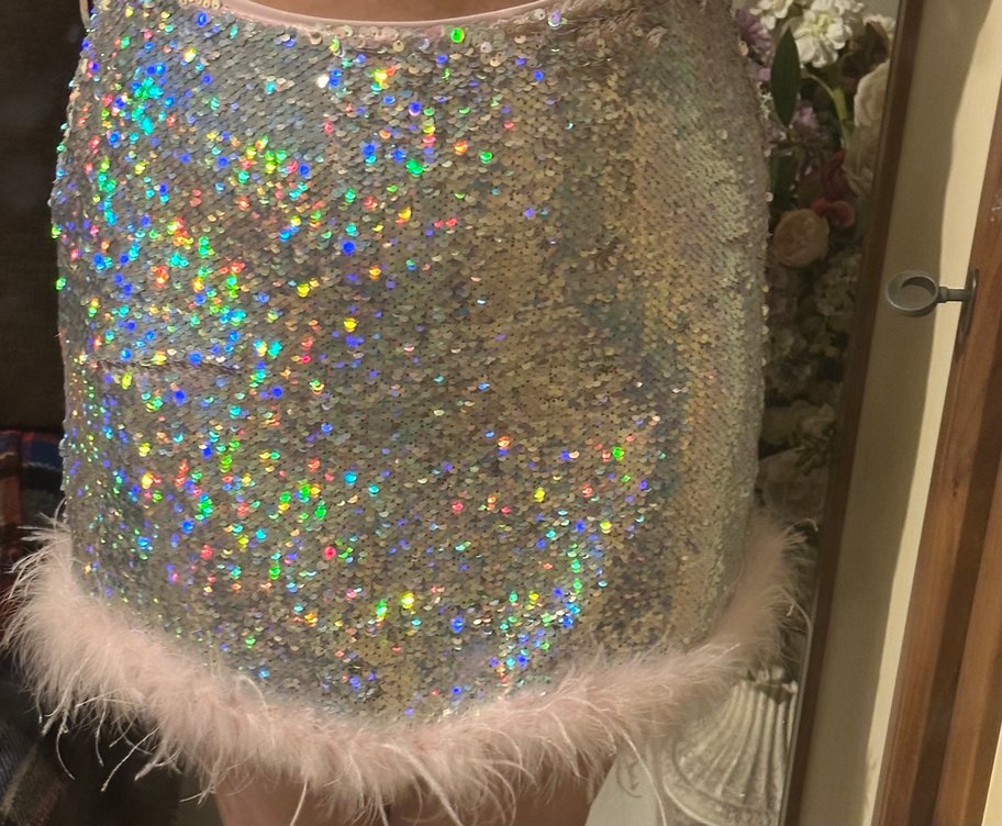 Parlak Pul Detaylı Kadın Mini Etek - Görsel 2