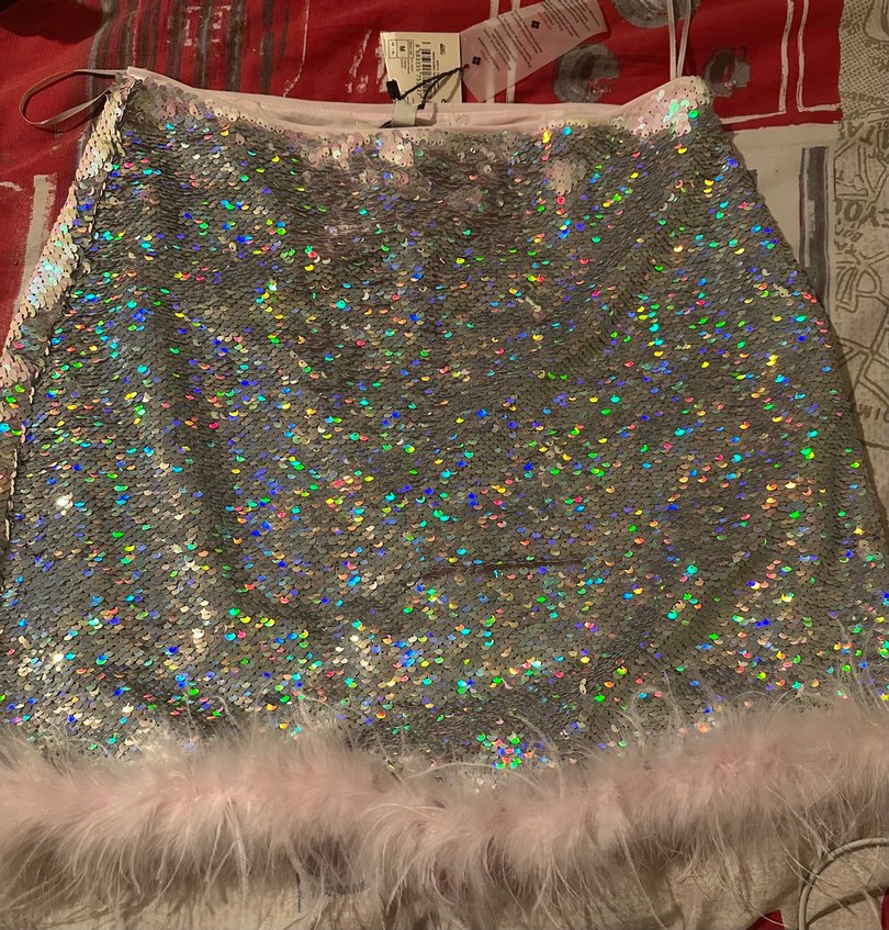 Parlak Pul Detaylı Kadın Mini Etek - Görsel 4