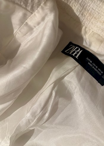 Düğmeli Beyaz Midi Kadın Ceket - Görsel 4