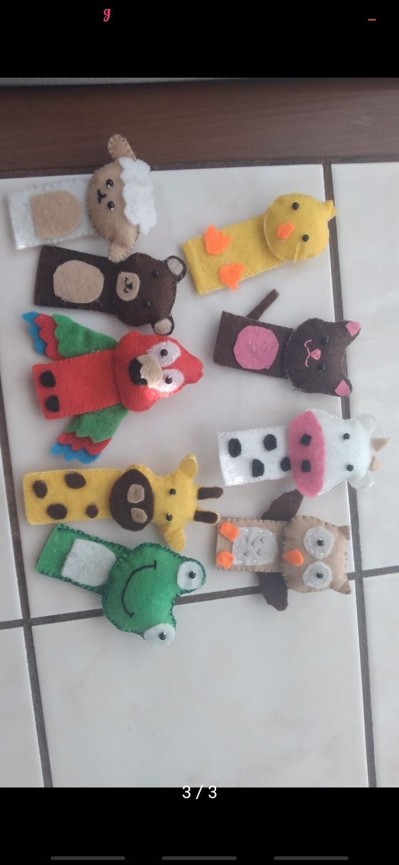 Renkli Hayvan Parmak Kuklaları Seti - Görsel 3
