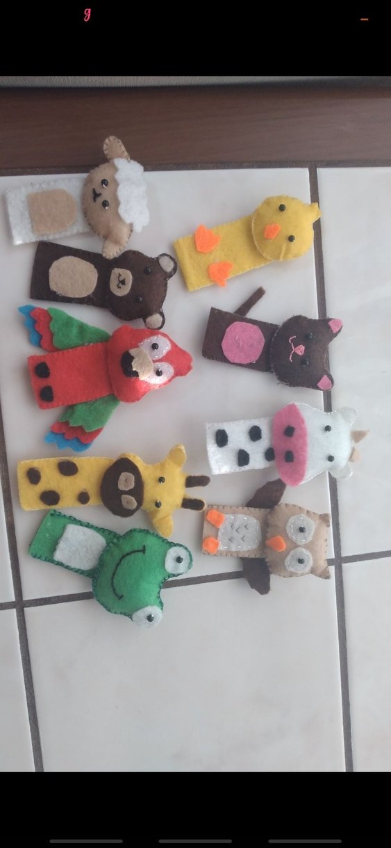 Renkli Hayvan Parmak Kuklaları Seti - Görsel 2
