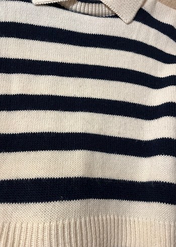 Kadın Çizgili Örgü Uzun Kollu Kazak - Görsel 4