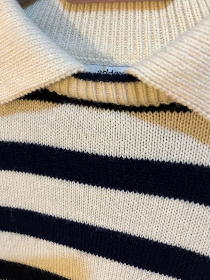 Kadın Çizgili Örgü Uzun Kollu Kazak - Görsel 2