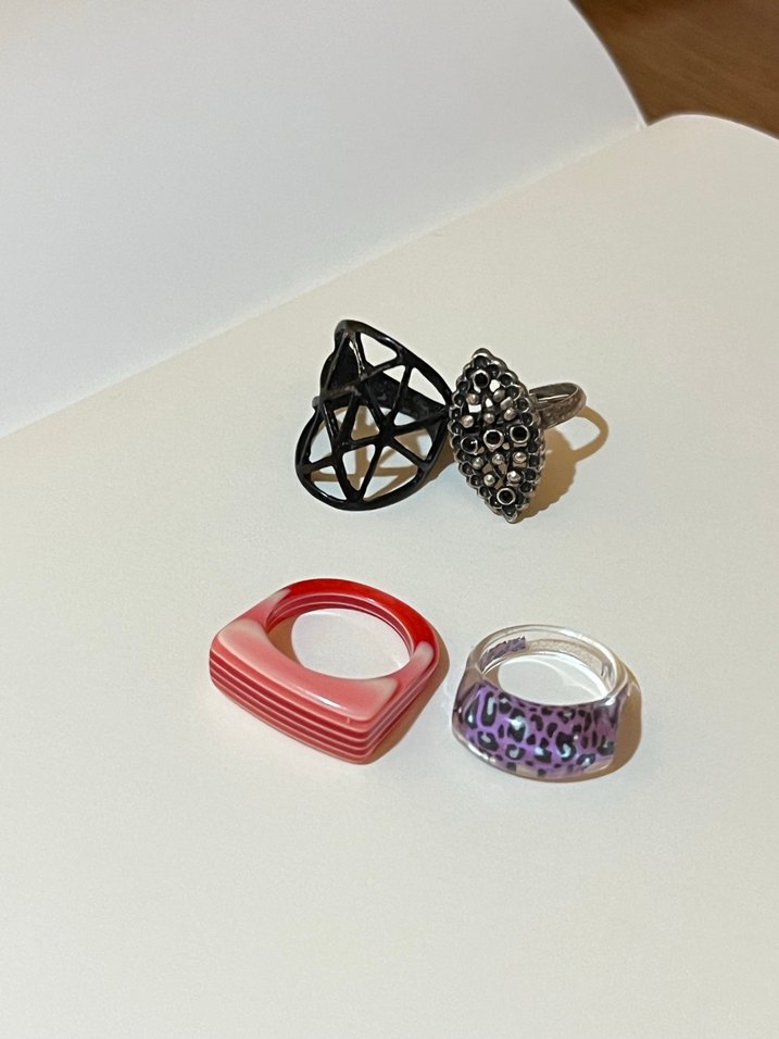 Reçine Yüzük ve Gothic Yüzk Seti - Görsel 2