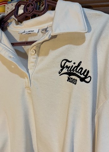 Koton Beyaz Yakalı Düğmeli Kadın Sweatshirt