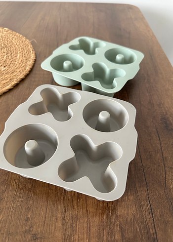 Gri ve yeşil renkli  Kek Kalıbı Seti - Görsel 2