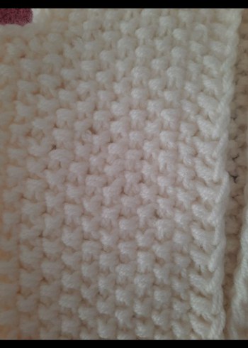 Kız Çocuk Beyaz Örgü Bohem Yelek - Görsel 3