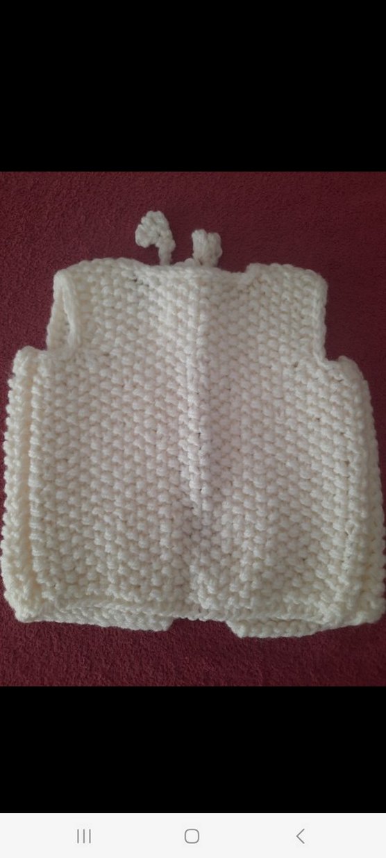 Kız Çocuk Beyaz Örgü Bohem Yelek - Görsel 2