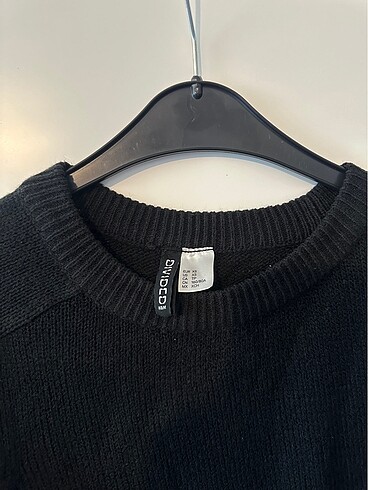 H&M Siyah basic triko kazak bluz