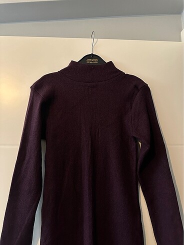 Bordo triko elbise